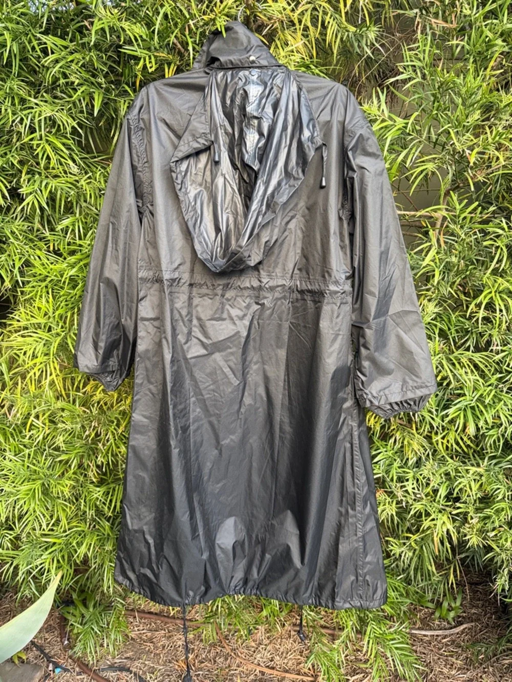 Black Women's Lightweight Rain Coat - Picture 7 of 9
